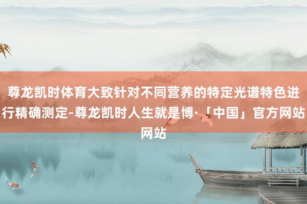 尊龙凯时体育大致针对不同营养的特定光谱特色进行精确测定-尊龙凯时人生就是博·「中国」官方网站