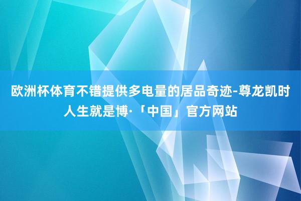 欧洲杯体育不错提供多电量的居品奇迹-尊龙凯时人生就是博·「中国」官方网站