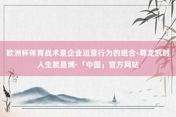 欧洲杯体育　　战术是企业运营行为的组合-尊龙凯时人生就是博·「中国」官方网站