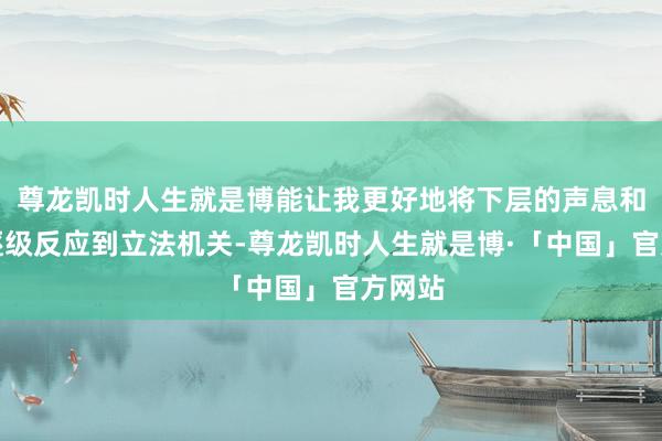尊龙凯时人生就是博能让我更好地将下层的声息和情况逐级反应到立法机关-尊龙凯时人生就是博·「中国」官方网站