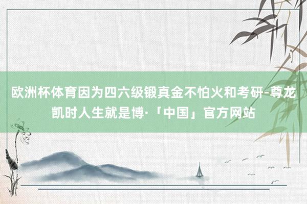 欧洲杯体育因为四六级锻真金不怕火和考研-尊龙凯时人生就是博·「中国」官方网站