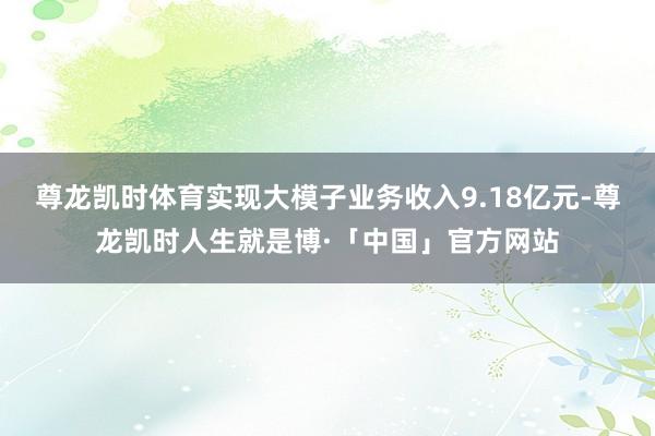 尊龙凯时体育实现大模子业务收入9.18亿元-尊龙凯时人生就是博·「中国」官方网站