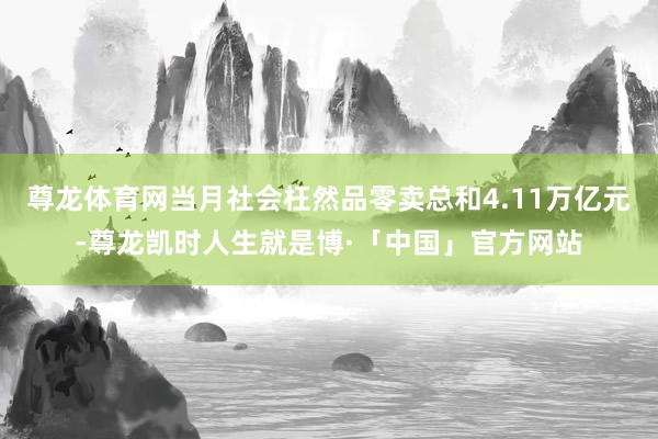 尊龙体育网当月社会枉然品零卖总和4.11万亿元-尊龙凯时人生就是博·「中国」官方网站