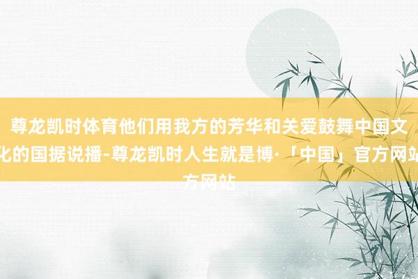 尊龙凯时体育他们用我方的芳华和关爱鼓舞中国文化的国据说播-尊龙凯时人生就是博·「中国」官方网站