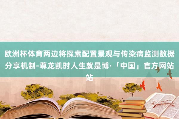 欧洲杯体育两边将探索配置景观与传染病监测数据分享机制-尊龙凯时人生就是博·「中国」官方网站