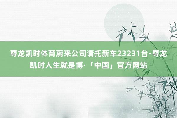 尊龙凯时体育蔚来公司请托新车23231台-尊龙凯时人生就是博·「中国」官方网站