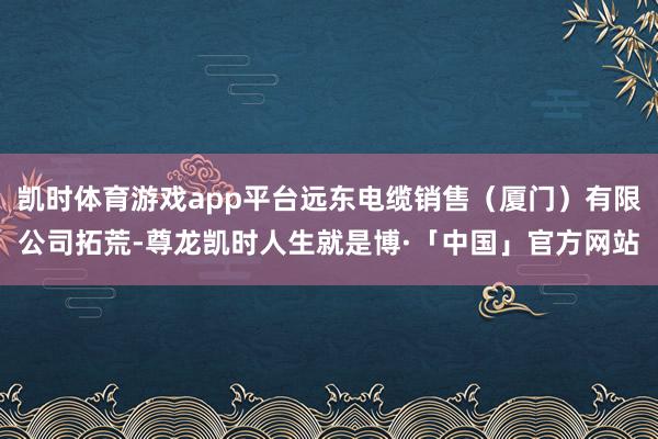 凯时体育游戏app平台远东电缆销售（厦门）有限公司拓荒-尊龙凯时人生就是博·「中国」官方网站