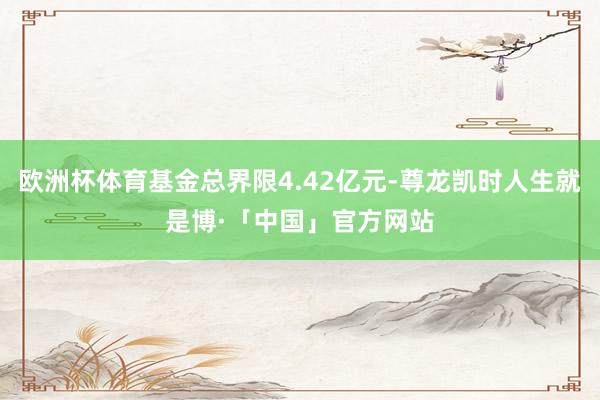 欧洲杯体育基金总界限4.42亿元-尊龙凯时人生就是博·「中国」官方网站