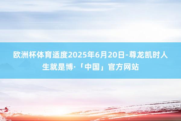 欧洲杯体育　　适度2025年6月20日-尊龙凯时人生就是博·「中国」官方网站