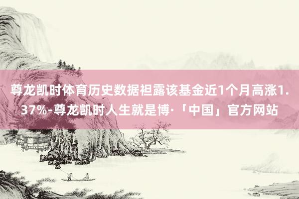 尊龙凯时体育历史数据袒露该基金近1个月高涨1.37%-尊龙凯时人生就是博·「中国」官方网站
