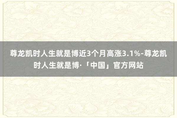 尊龙凯时人生就是博近3个月高涨3.1%-尊龙凯时人生就是博·「中国」官方网站