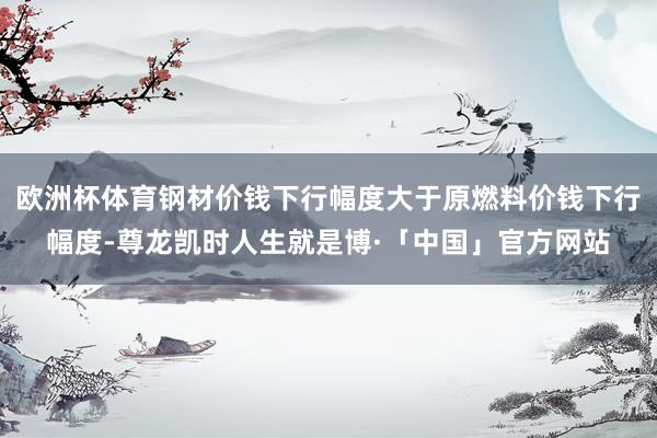 欧洲杯体育钢材价钱下行幅度大于原燃料价钱下行幅度-尊龙凯时人生就是博·「中国」官方网站