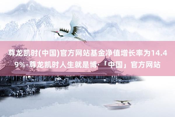 尊龙凯时(中国)官方网站基金净值增长率为14.49%-尊龙凯时人生就是博·「中国」官方网站