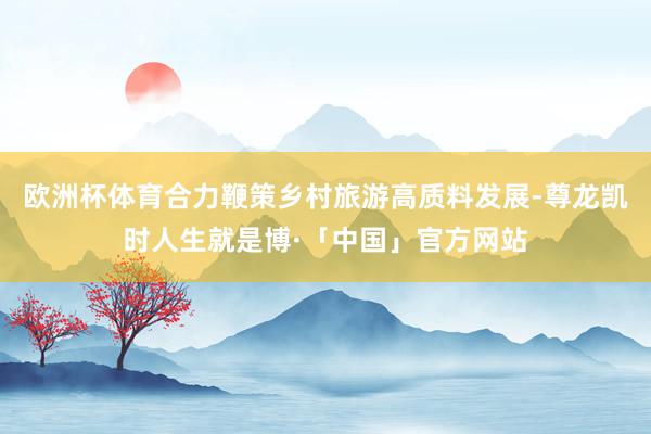 欧洲杯体育合力鞭策乡村旅游高质料发展-尊龙凯时人生就是博·「中国」官方网站