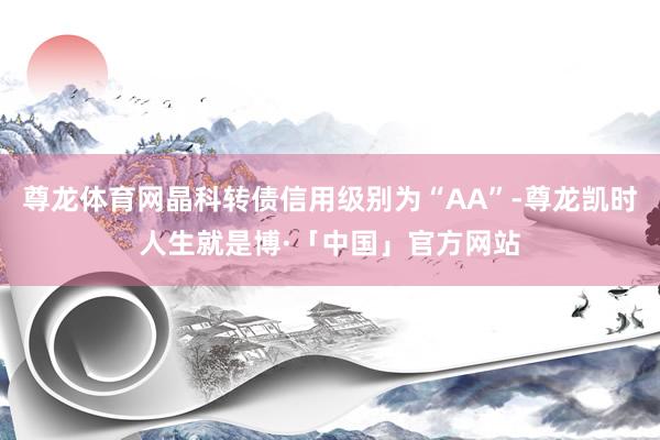尊龙体育网晶科转债信用级别为“AA”-尊龙凯时人生就是博·「中国」官方网站