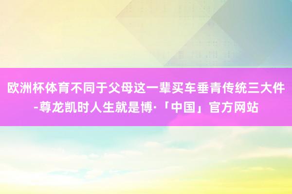 欧洲杯体育不同于父母这一辈买车垂青传统三大件-尊龙凯时人生就是博·「中国」官方网站
