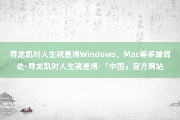 尊龙凯时人生就是博Windows、Mac等多端调处-尊龙凯时人生就是博·「中国」官方网站