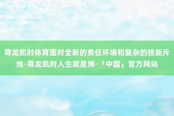 尊龙凯时体育面对全新的责任环境和复杂的技能斥地-尊龙凯时人生就是博·「中国」官方网站