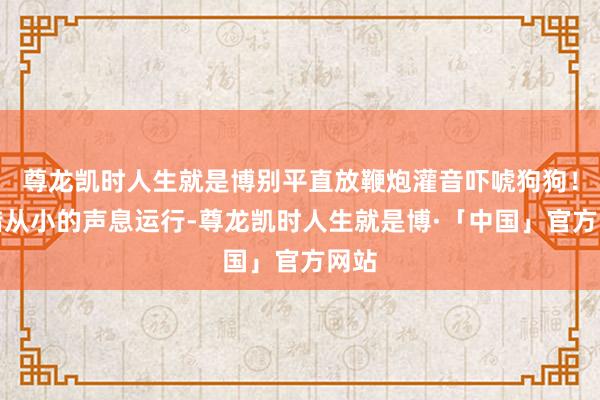 尊龙凯时人生就是博别平直放鞭炮灌音吓唬狗狗！不错从小的声息运行-尊龙凯时人生就是博·「中国」官方网站