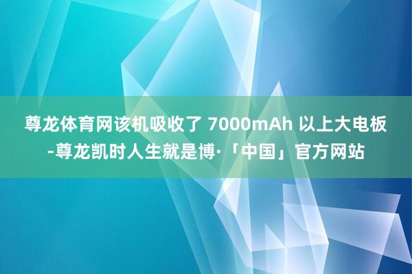 尊龙体育网该机吸收了 7000mAh 以上大电板-尊龙凯时人生就是博·「中国」官方网站