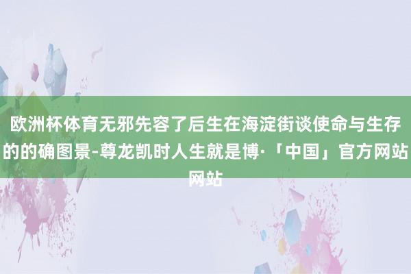 欧洲杯体育无邪先容了后生在海淀街谈使命与生存的的确图景-尊龙凯时人生就是博·「中国」官方网站