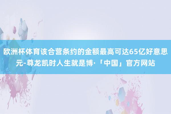 欧洲杯体育该合营条约的金额最高可达65亿好意思元-尊龙凯时人生就是博·「中国」官方网站