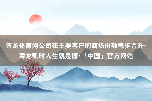 尊龙体育网公司在主要客户的商场份额稳步晋升-尊龙凯时人生就是博·「中国」官方网站