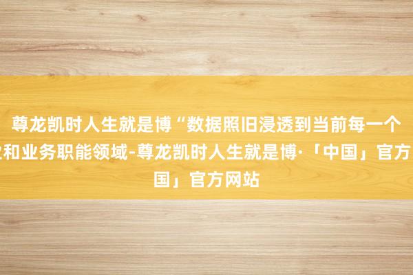 尊龙凯时人生就是博“数据照旧浸透到当前每一个行业和业务职能领域-尊龙凯时人生就是博·「中国」官方网站