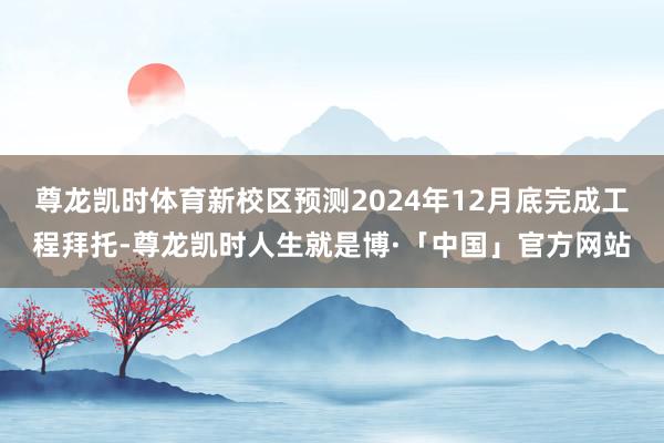 尊龙凯时体育新校区预测2024年12月底完成工程拜托-尊龙凯时人生就是博·「中国」官方网站