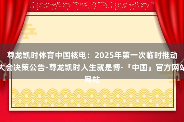 尊龙凯时体育中国核电：2025年第一次临时推动大会决策公告-尊龙凯时人生就是博·「中国」官方网站
