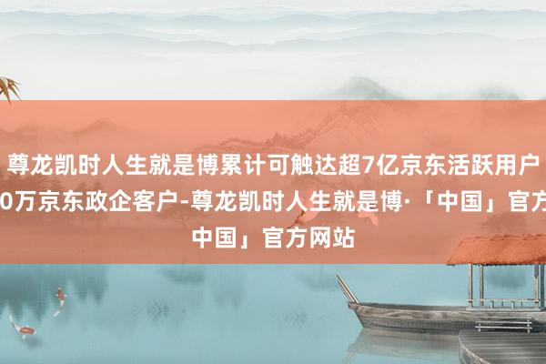 尊龙凯时人生就是博累计可触达超7亿京东活跃用户和800万京东政企客户-尊龙凯时人生就是博·「中国」官方网站