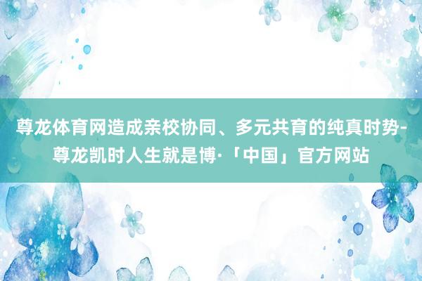 尊龙体育网造成亲校协同、多元共育的纯真时势-尊龙凯时人生就是博·「中国」官方网站